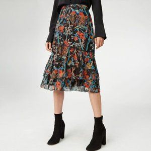 Club Monaco Loudie Floral Midi Skirt, Size 2